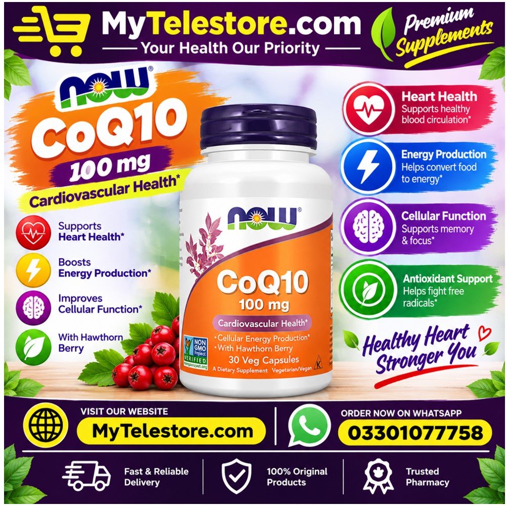Nowfoods CoQ10 100 mg with Hawthorn Berry Veg Capsules In Pakistan