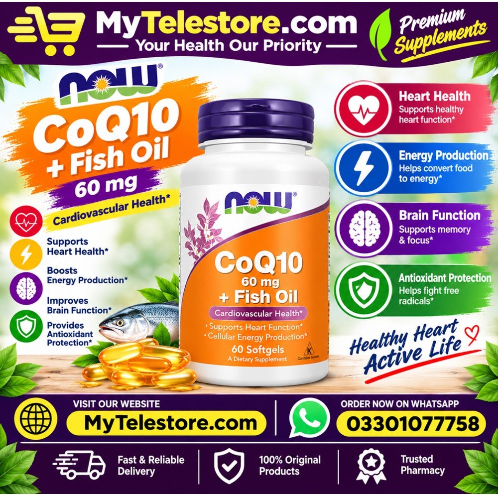 Nowfoods CoQ10 60 mg + Fish Oil Softgels In Pakistan
